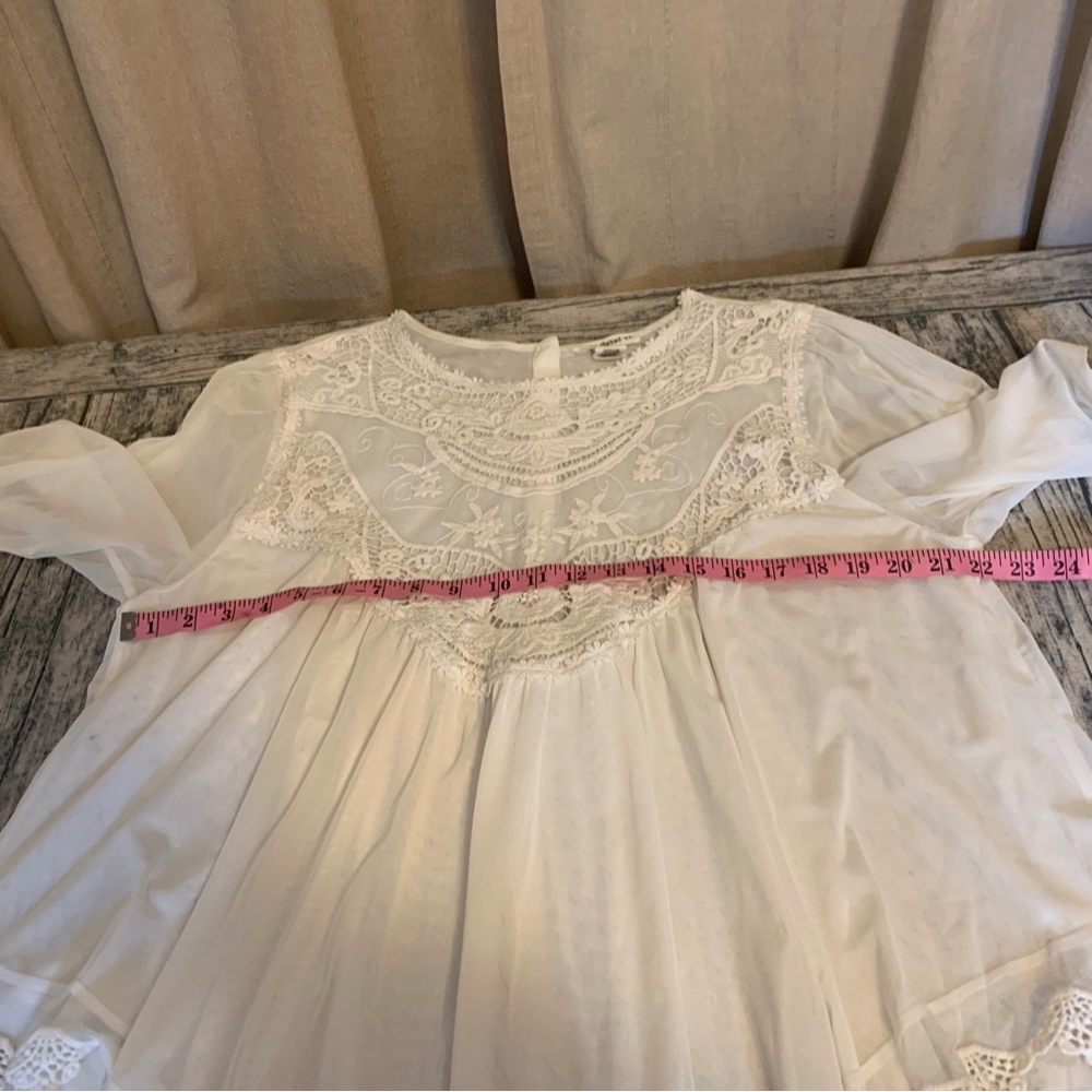 Indigo Thread Co Lace Embroidery Embroidered Off White Flowy Fancy Boho - Picture 11 of 15